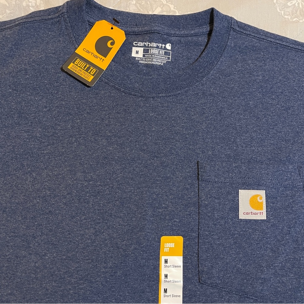 🌵 Men's Carhartt short sleeve Medium t-shirt Loose Fit Blue